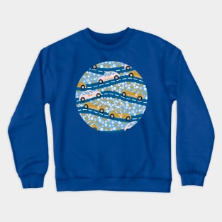 Hippy Cars In Fields Of Flowers Crewneck Sweatshirt